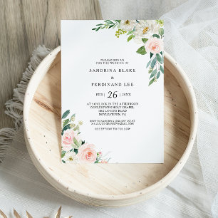 Greenery Elegant Floral Wedding Invitation