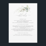 Greenery Elegant Romantic Wedding Details Enclosure Card<br><div class="desc">Elegant leaves greenery wedding information card</div>