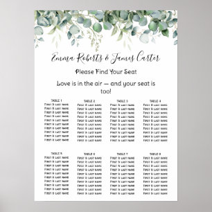 Greenery Elegant Wedding Seating Chart