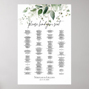 Greenery elegant wedding seating chart
