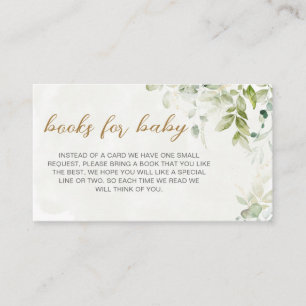 Greenery Elephant Baby Shower Books for Baby Enclosure Card