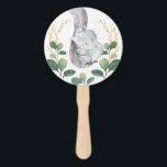 Greenery Elephant Wild One Baby Shower Decorations Hand Fan<br><div class="desc">This beautiful hand fan will add a perfect touch to your baby shower. The design features illustration of an adorable baby elephant and soft watercolor greenery adorned with lush golden foliage.</div>