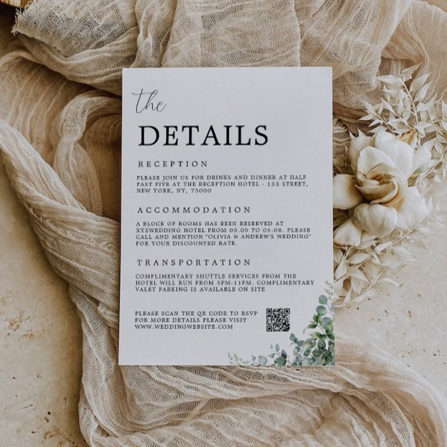 Greenery Enclosure Card-The Details Wedding Invitation (Greenery Enclosure Card-The Details Wedding Invitation)