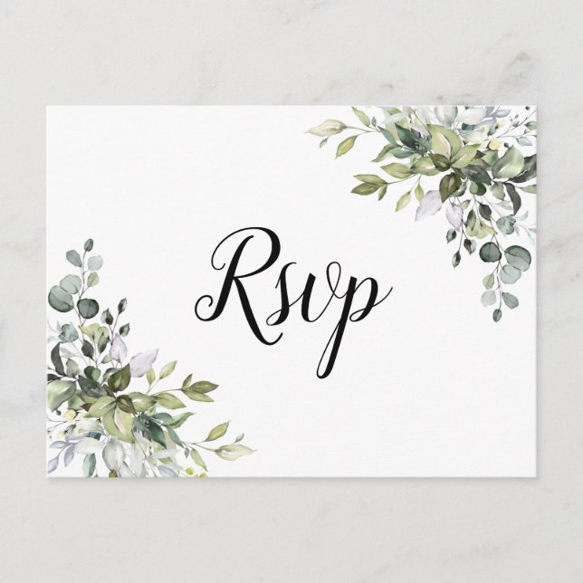 Greenery Enclosure RSVP card (Front)