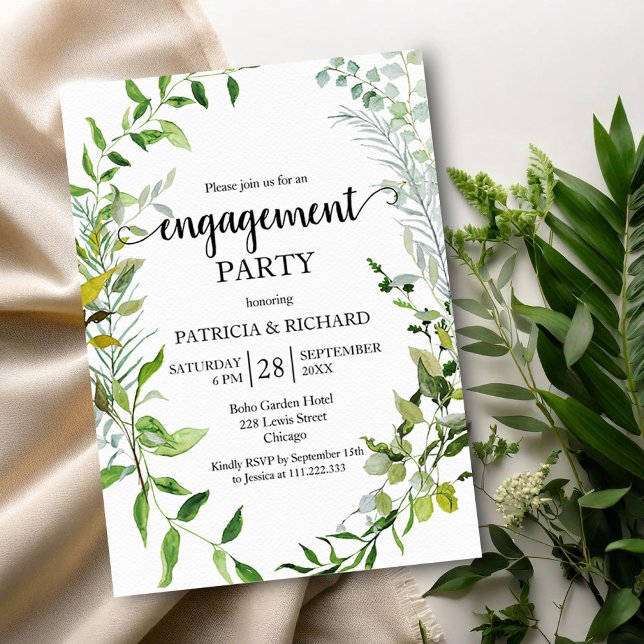 Greenery Engagement Party  Invitation (Creator Uploaded)