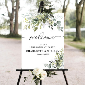 Greenery Engagement Party Poster