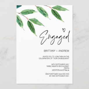 Greenery Engagement Party Tropical Invitation