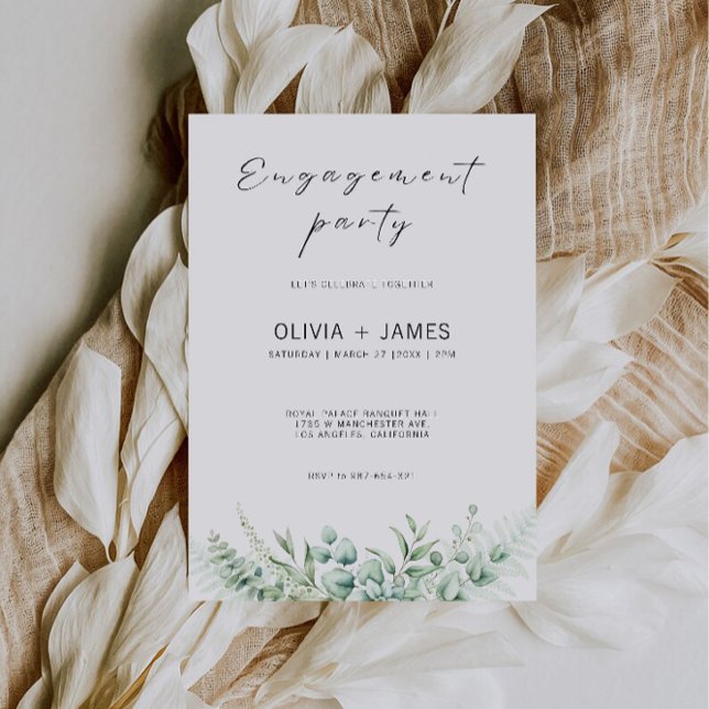 Greenery Engagement Party Wedding Invitation (Greenery Engagement Party Wedding Invitation)