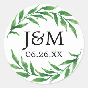Greenery Envelope Seals - Favor Stickers
