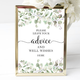 Greenery Eucalyptus Advice And Well Wishes Sign