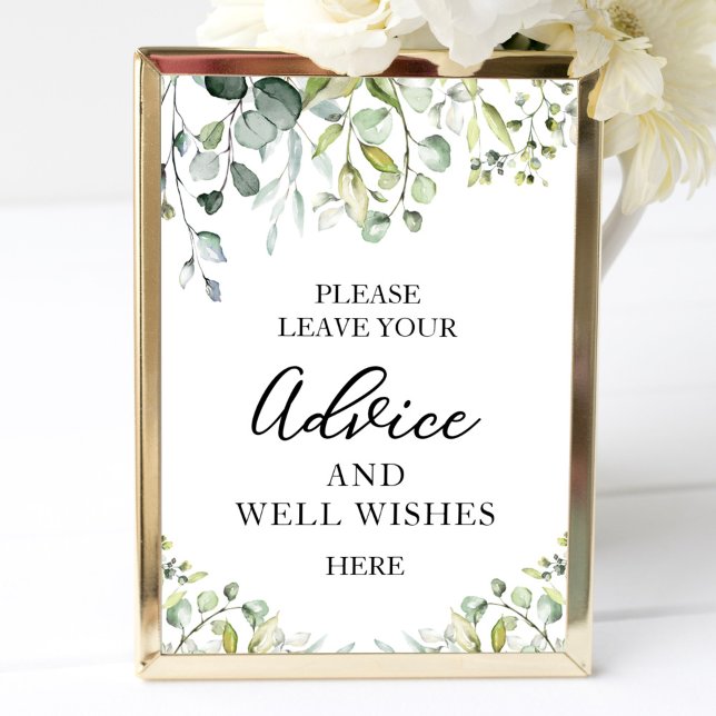 Greenery Eucalyptus Advice And Well Wishes Sign (Creator Uploaded)