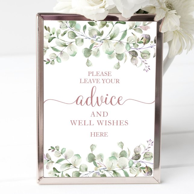 Greenery Eucalyptus Advice And Well Wishes Sign (Creator Uploaded)