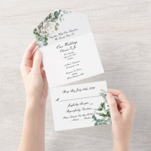 GREENERY EUCALYPTUS ALL IN ONE WEDDING INVITATION