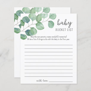 Greenery Eucalyptus - Baby bucket list game