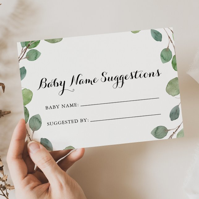 Greenery Eucalyptus Baby Name Suggestions Card (Creator Uploaded)