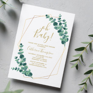 Greenery Eucalyptus Baby Shower Invitation
