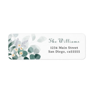 Greenery  eucalyptus baby shower return address label