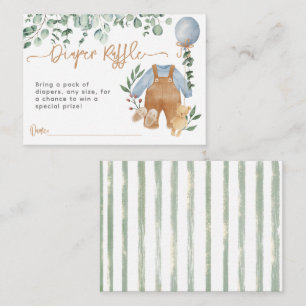 Greenery eucalyptus bearly wait Baby Shower Diaper Enclosure Card