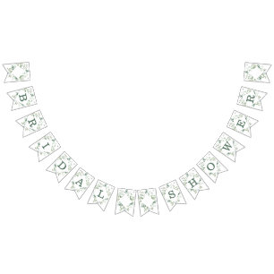 Greenery Eucalyptus Botanical Modern Bridal Shower Bunting