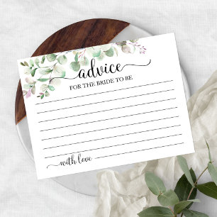 Greenery Eucalyptus Bridal Shower Advice Cards