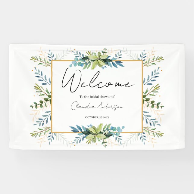 Greenery eucalyptus bridal shower Banner (Horizontal)