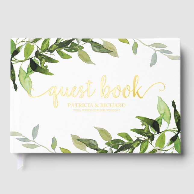 Greenery Eucalyptus Bridal Shower Guest Book (Front)