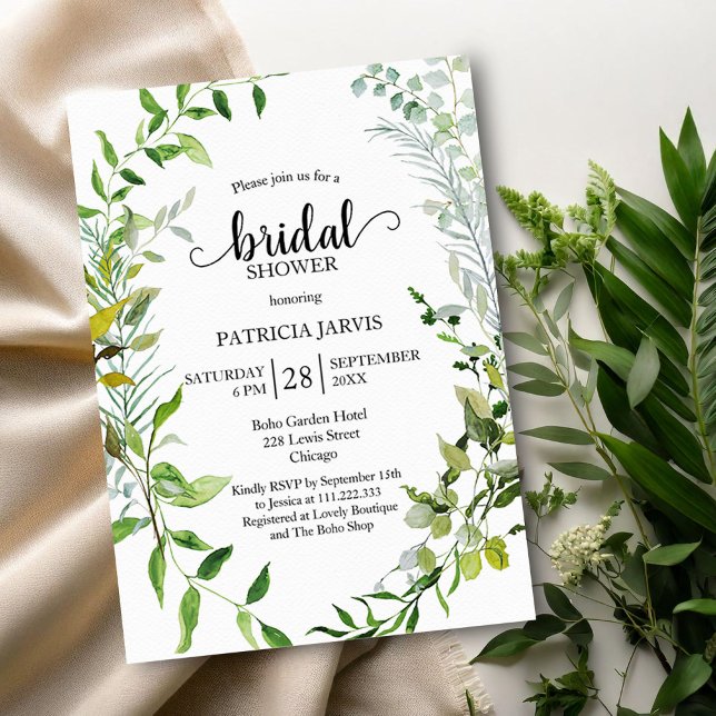 Greenery Eucalyptus Bridal Shower Invitation (Creator Uploaded)