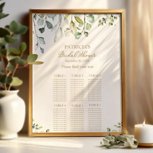 Greenery Eucalyptus Bridal Shower Seating Chart