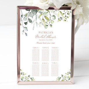 Greenery Eucalyptus Bridal Shower Seating Chart