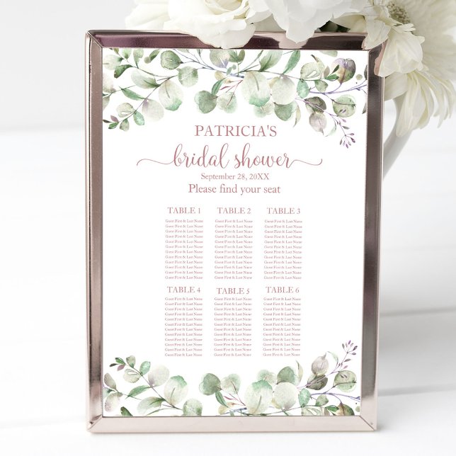 Greenery Eucalyptus Bridal Shower Seating Chart (Creator Uploaded)