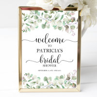 Greenery Eucalyptus Bridal Shower Welcome Poster