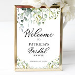 Greenery Eucalyptus Bridal Shower Welcome Poster<br><div class="desc">A greenery eucalyptus welcome sign for bridal shower. Easy to personalise with your details. Great for greenery or garden-themed bridal shower. Please get in touch with me via chat if you have questions about the artwork or need customisation. PLEASE NOTE: For assistance on orders, shipping, product information, etc., contact Zazzle...</div>