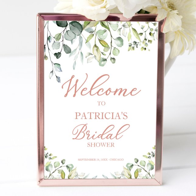 Greenery Eucalyptus Bridal Shower Welcome Poster (Creator Uploaded)
