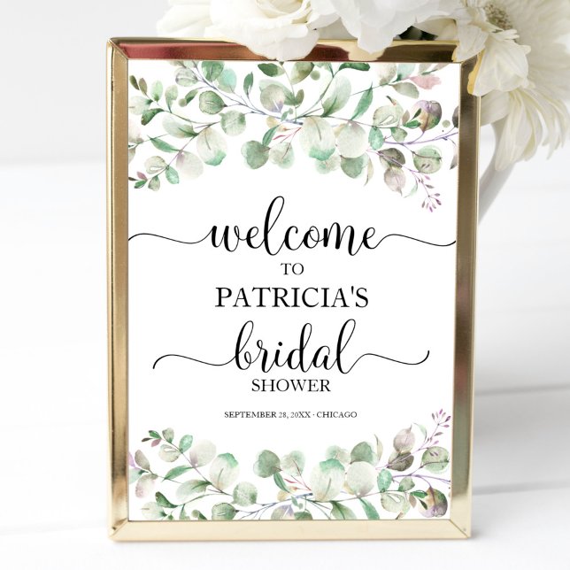 Greenery Eucalyptus Bridal Shower Welcome Poster (Creator Uploaded)