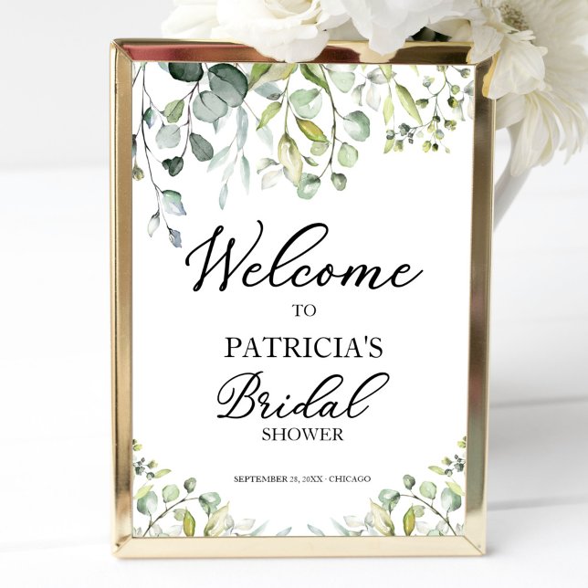 Greenery Eucalyptus Bridal Shower Welcome Poster (Creator Uploaded)