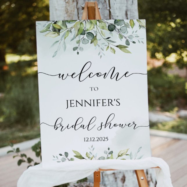 Greenery eucalyptus bridal shower welcome sign (Creator Uploaded)