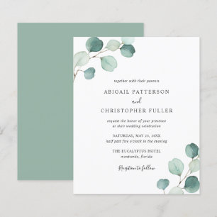 Greenery Eucalyptus Budget Wedding Invitation