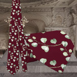 Greenery Eucalyptus Burgundy Wedding Tie<br><div class="desc">Neck Ties for Tuxedo Royale by Leonbience.</div>