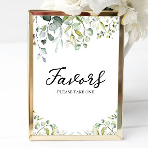 Greenery Eucalyptus Calligraphy Favours Sign