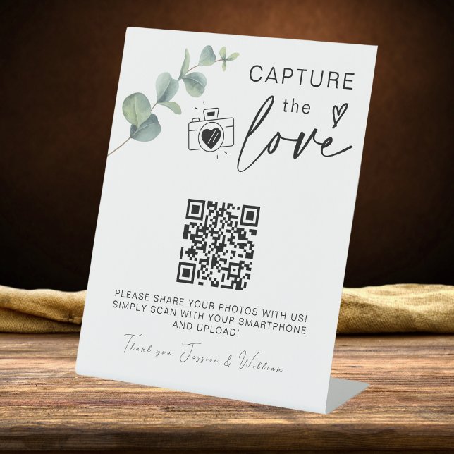 Greenery Eucalyptus Capture The Love QR Code Sign (Creator Uploaded)