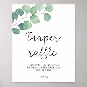 Greenery Eucalyptus - Diaper raffle poster