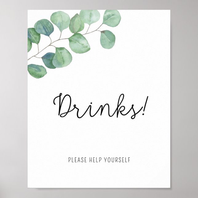 Greenery Eucalyptus - Drinks Poster (Front)