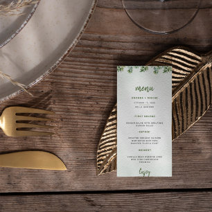 Greenery Eucalyptus Elegant Leaf Wedding Menu