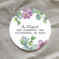 Greenery Eucalyptus Floral Return Address Label