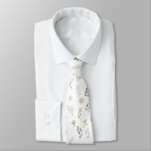 Greenery Eucalyptus Floral Wedding Groomsmen Gift Tie