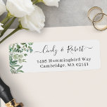 Greenery Eucalyptus Foliage Script Return Address Return Address Label<br><div class="desc">Make your envelopes stand out with this Greenery Eucalyptus Foliage Script Return Address Label. The design features a simple, yet elegant of green eucalyptus leaves, with your names written in a beautiful calligraphy font. The label is perfect for adding a touch of sophistication to your wedding invitations or other special...</div>