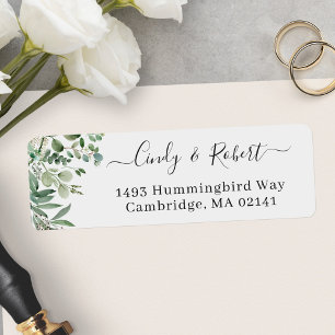 Greenery Eucalyptus Foliage Script Return Address Return Address Label
