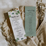 Greenery Eucalyptus Foliage Wedding Program<br><div class="desc">This greenery eucalyptus foliage wedding program is perfect for a rustic wedding. The design features hand-drawn botanical green eucalyptus branches and leaves adorning an elegant frame.</div>
