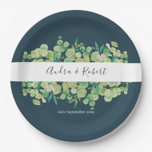 Greenery Eucalyptus Garland Wedding Paper Plate