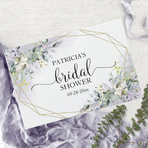 Greenery Eucalyptus Geometric Bridal Shower Guest  Guest Book